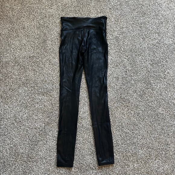 SPANX black faux leather leggings size S - Picture 4 of 11